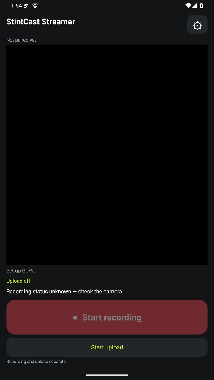 Actual current Streamer main screen on an unpaired Android emulator